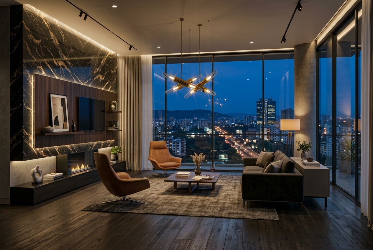 Koregaon Park Penthouse — finished reality photo